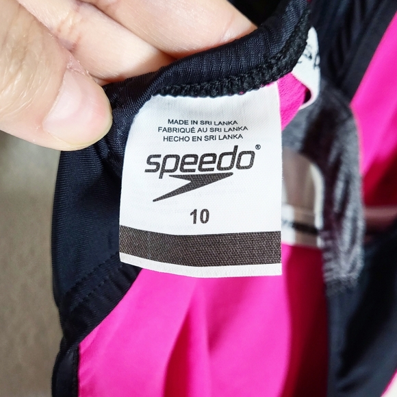 Speedo Quantum Splice One Piece Swimsuit Open Back Sporty Grey and Pink Size 10 - Picture 12 of 13